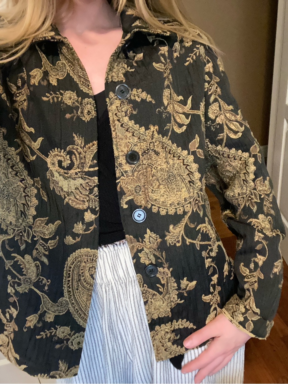 Vintage French Laundry Paisley Jacquard Jacket